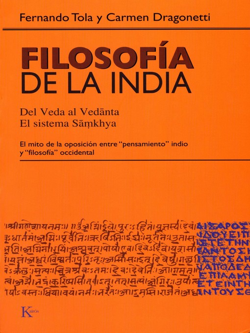 Title details for Filosofía de la india by Fernando Tola - Available